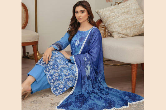 3 Pcs Embroided Suit Premium Quality